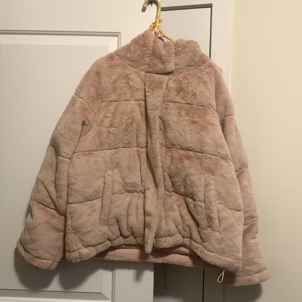 Pink plush puffer Jacket L